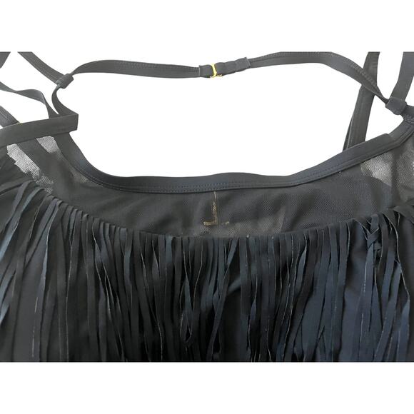 CATALINA SWIMWEAR TOP, SPAGHETTI STRAPS, PADDED BRA, WOMENS, 3X (22W-24W), BLACK - Picture 3 of 12